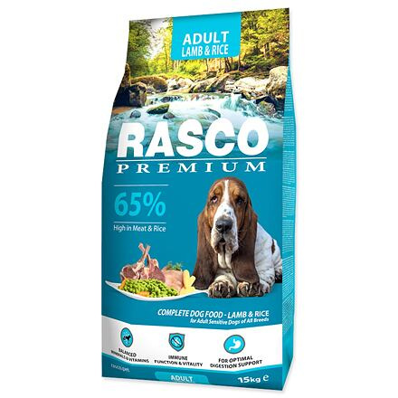 RASCO Premium Adult Lamb & Rice  15 kg+pochoutka 230g ZDARMA