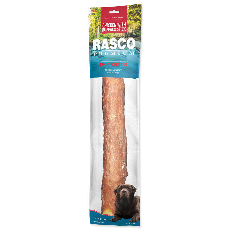 Pochoutka RASCO Premium bůvolí tyčinka obalená kuřecím masem 41 cm 170 g