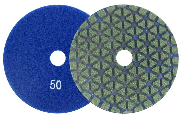 PRO5 | diamantový pružný lešticí kotouč Ø100 mm – zrnitost P 50 (suché leštění)