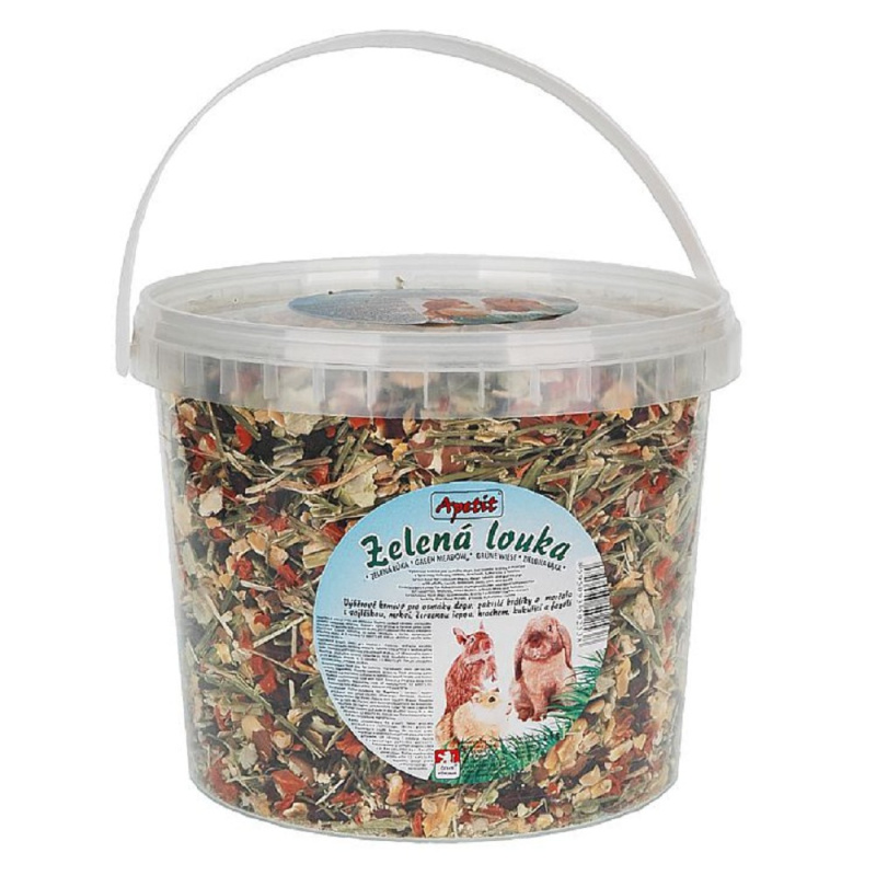 Apetit - zelená louka (kbelík) - krmivo pro hlodavce, 1kg