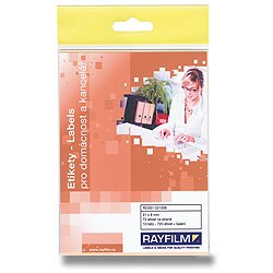 Rayfilm - samolepicí bílé etikety - 21×8 mm, 720 etiket, 10 listů