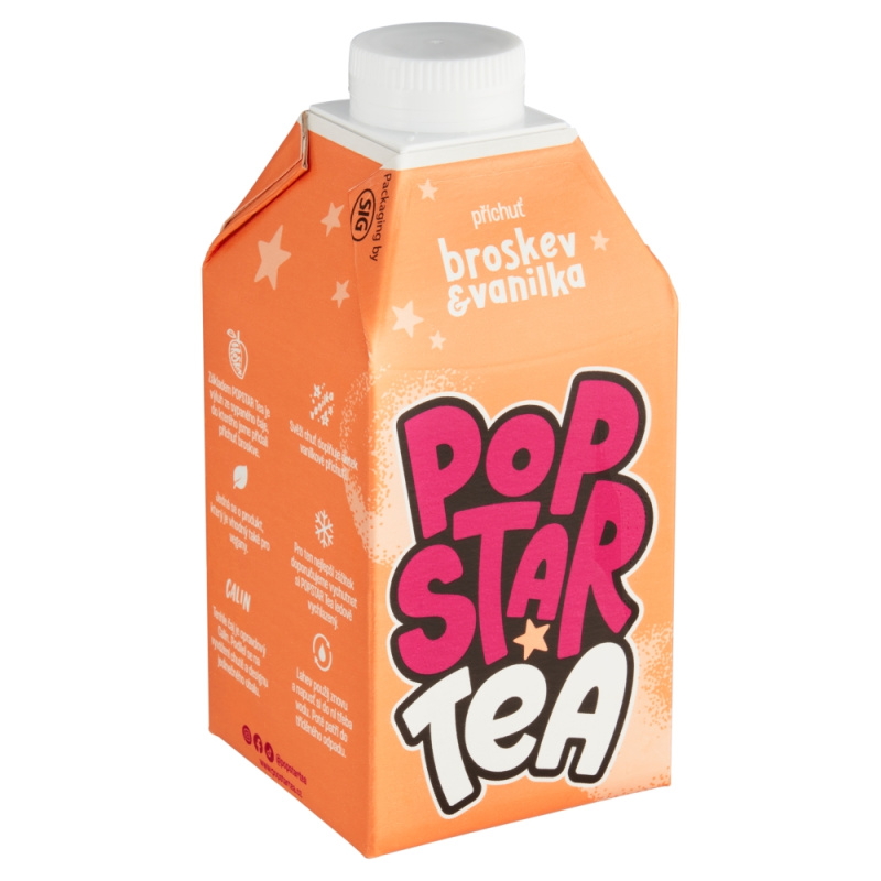 POP STAR Tea broskev a vanilka 500 ml