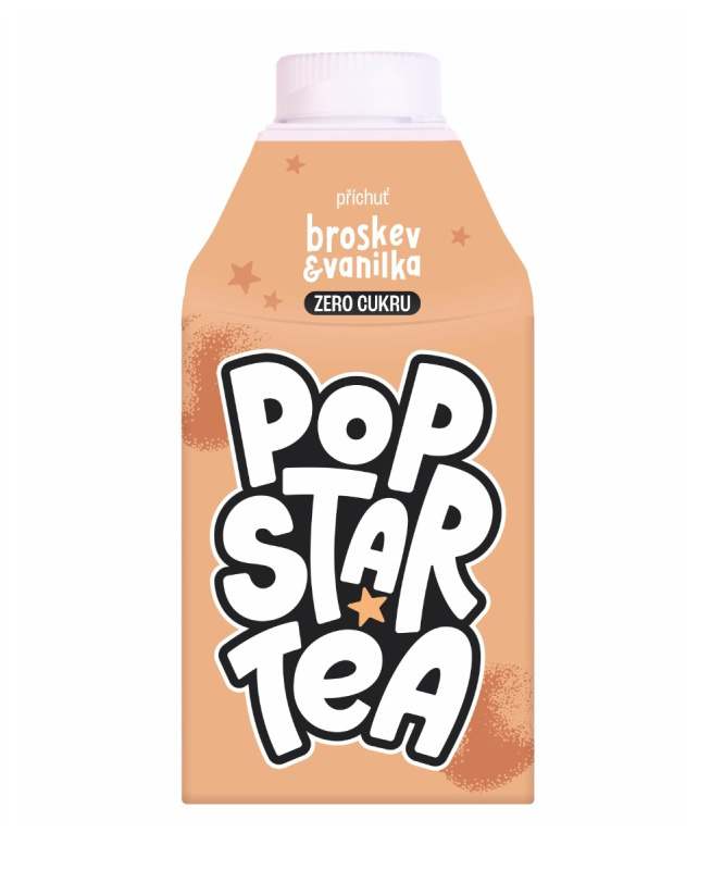 POP STAR Tea Broskev & Vanilka Zero 500 ml