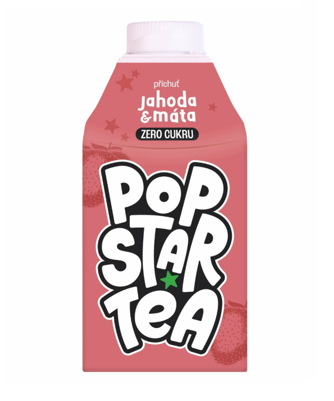 POP STAR Tea Jahoda & Máta Zero 500 ml