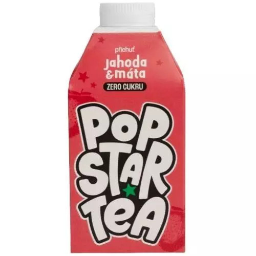 POP STAR Tea Jahoda & Máta Zero 500 ml