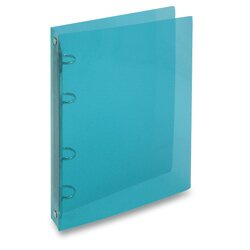 Karton P+P Pořadač 4 kroužkový A5 2,5 cm průhledný modrý