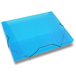 Krabice PP s gumou A4 Lines modrá