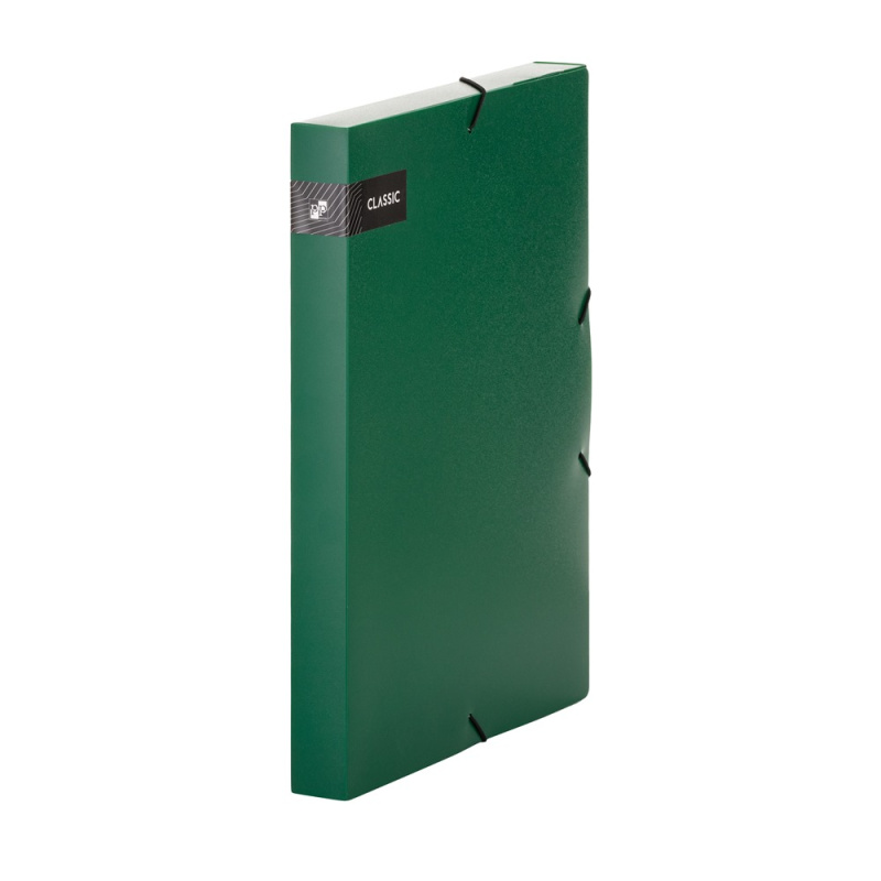 Karton P+P Box na spisy A4 s gumou Classic - zelená 371325
