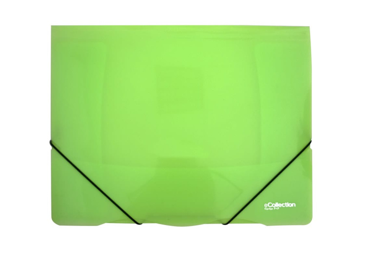 Karton P+P eCollection A4 desky s gumou 3 klopy zelené