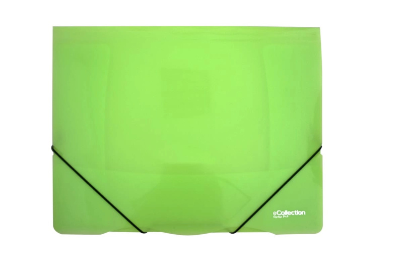 Karton P+P eCollection A4 desky s gumou 3 klopy zelené