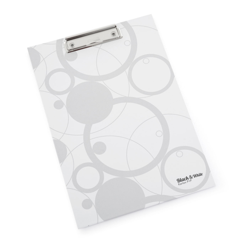 Karton P+P Jednodeska lamino Black&White A4, bílá