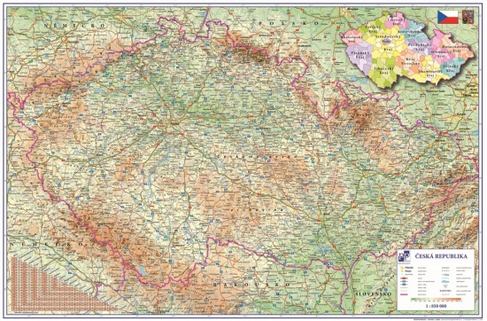 Podložka na stůl stolní mapa ČR