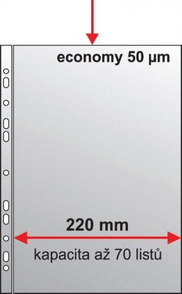 Průhledný obal A4 U MAXI eurozávěs 50my 50ks