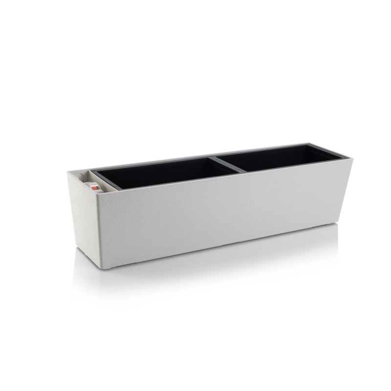 Plastkon Samozavlažovací květináč Supreme stone ledově bílá, 75 cm