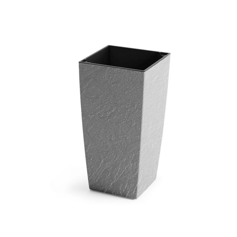 Plastkon Květináč Eliot Stone šedý 23,9 x 23,9 x 45,9 cm