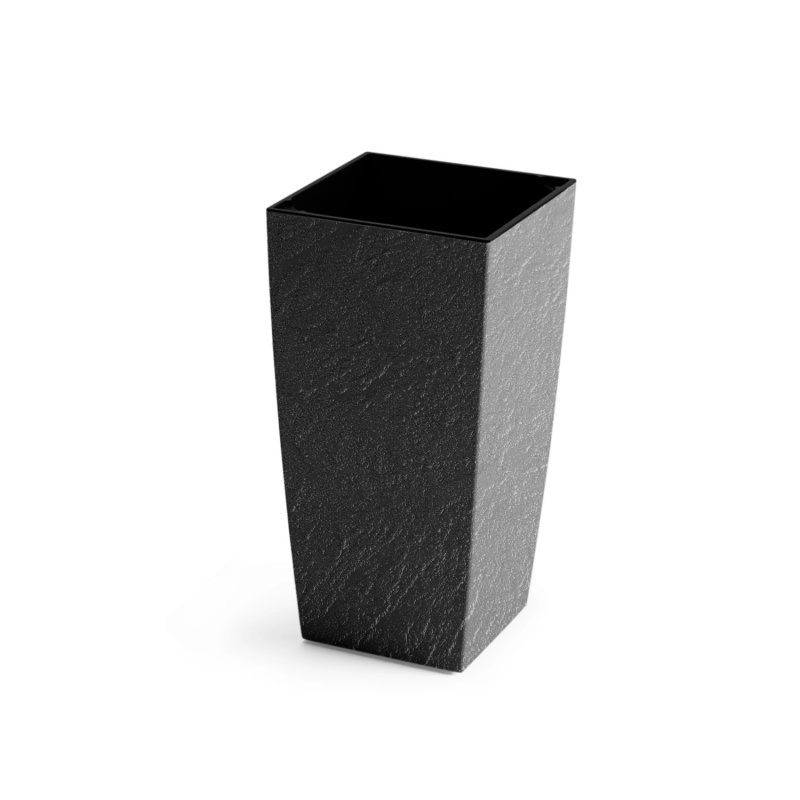Plastkon Květináč Eliot Stone antracitový 28,4 x 28,4 x 57,2 cm