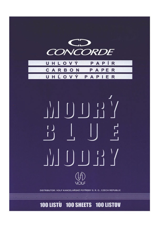Uhlový papír Concorde A4 - 100 listů, modrý