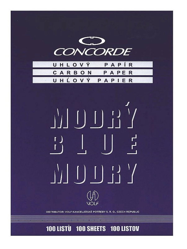 Uhlový papír Concorde A4 - 100 listů, modrý