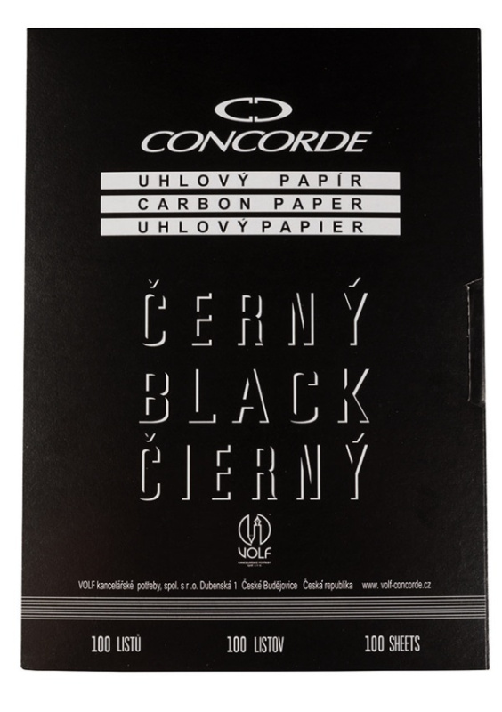 Uhlový papír Concorde - černý, 100 listů