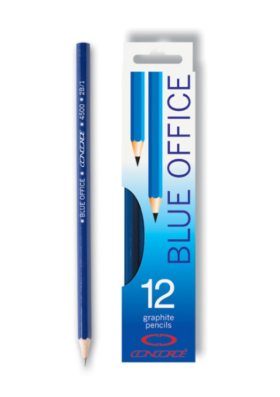 Grafitové tužky CONCORDE Blue Office č. 1 /2B/, 12ks CONCORDE