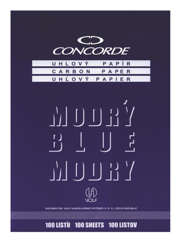 Uhlový papír Concorde, A4, 25 listů, modré