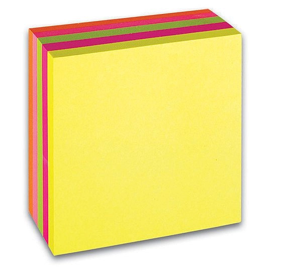 Samolepicí bloček CONCORDE 76x76mm, 5x80l., neon CONCORDE