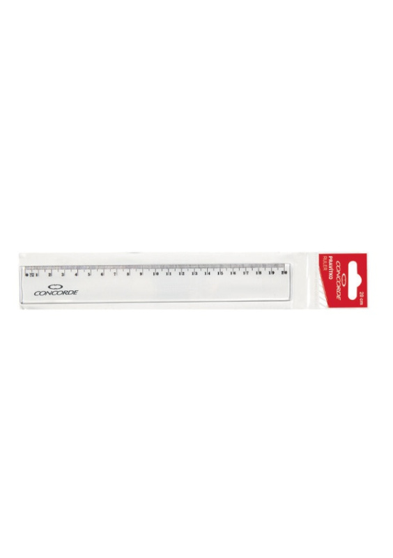 Pravítko Concorde 20cm, závěs, transparentní