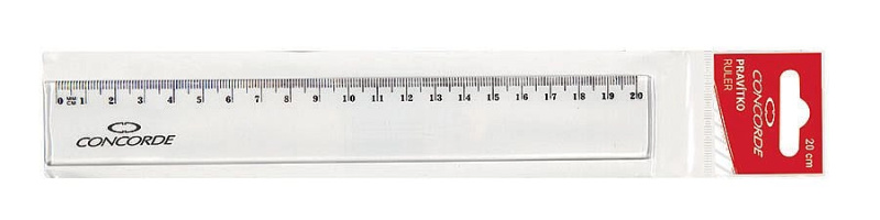 Pravítko Concorde 20cm, závěs, transparentní