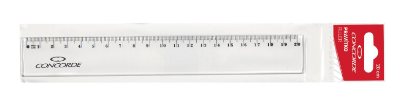 Pravítko Concorde 20cm, závěs, transparentní