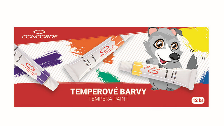 Temperové barvy CONCORDE 12ks, 12ml CONCORDE