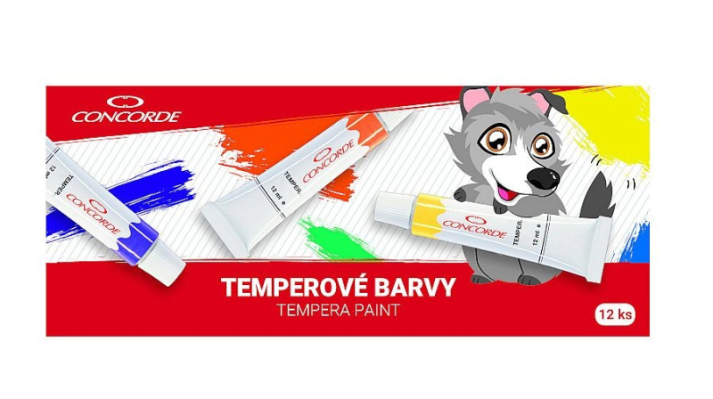 Temperové barvy CONCORDE 12ks, 12ml CONCORDE