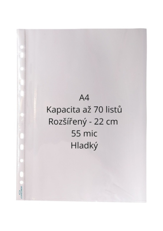 Prospektový obal CONCORDE A4, 55mic, 100ks, hladký CONCORDE