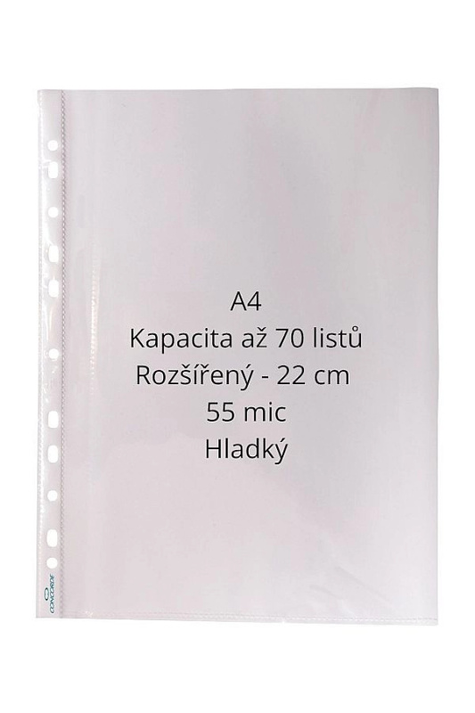 Prospektový obal CONCORDE A4, 55mic, 100ks, hladký CONCORDE
