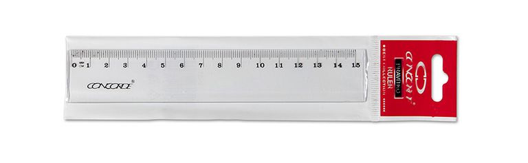Pravítko Concorde - 15cm, závěs, transparentní