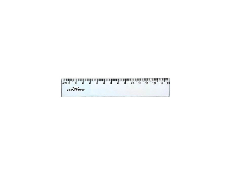 Pravítko Concorde - 15cm, závěs, transparentní
