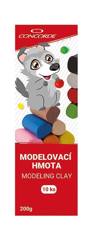 Modelovací hmota CONCORDE, 10 barev, 200g CONCORDE