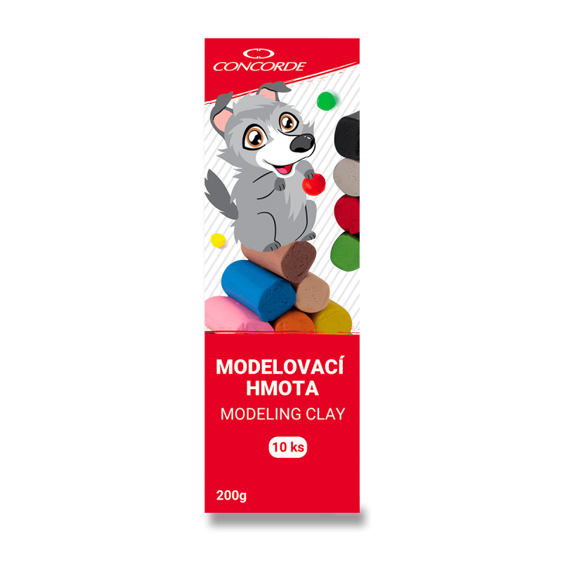 Modelovací hmota CONCORDE, 10 barev, 200g CONCORDE