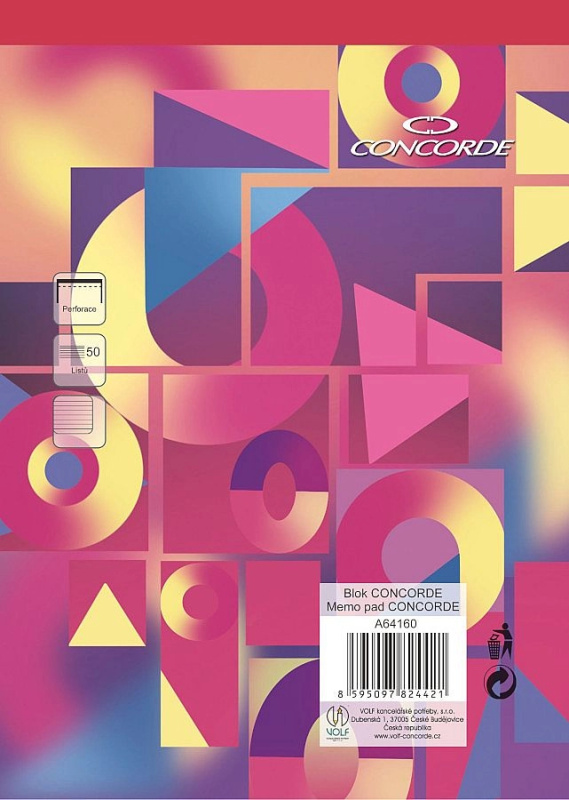 Blok CONCORDE A4 linka 8mm, 50 listů
