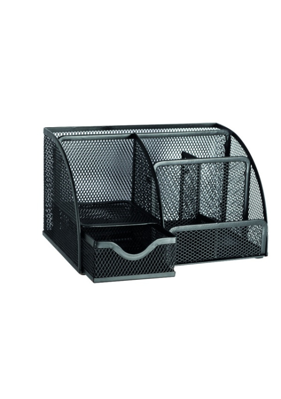 Kovový organizér CONCORDE se zásuvkou, černý CONCORDE