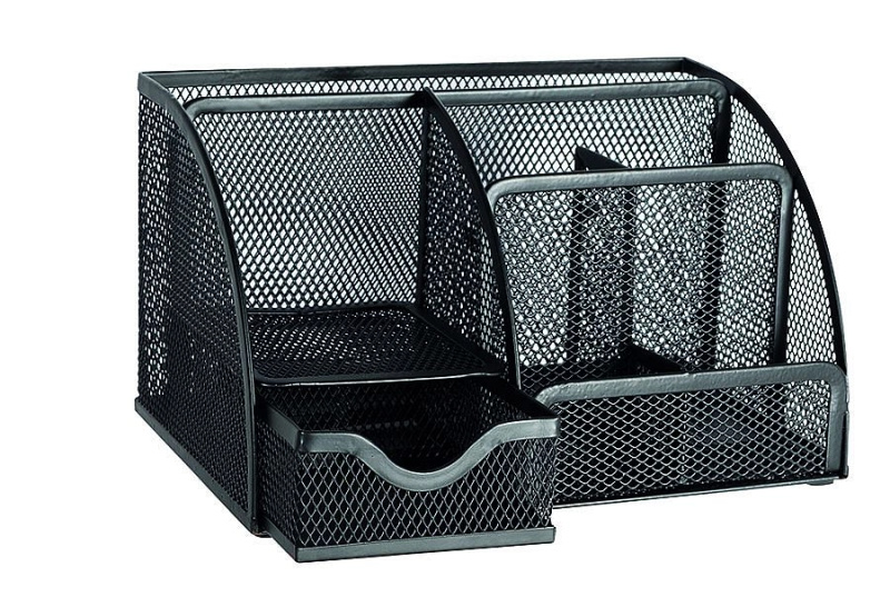 Kovový organizér CONCORDE se zásuvkou, černý CONCORDE