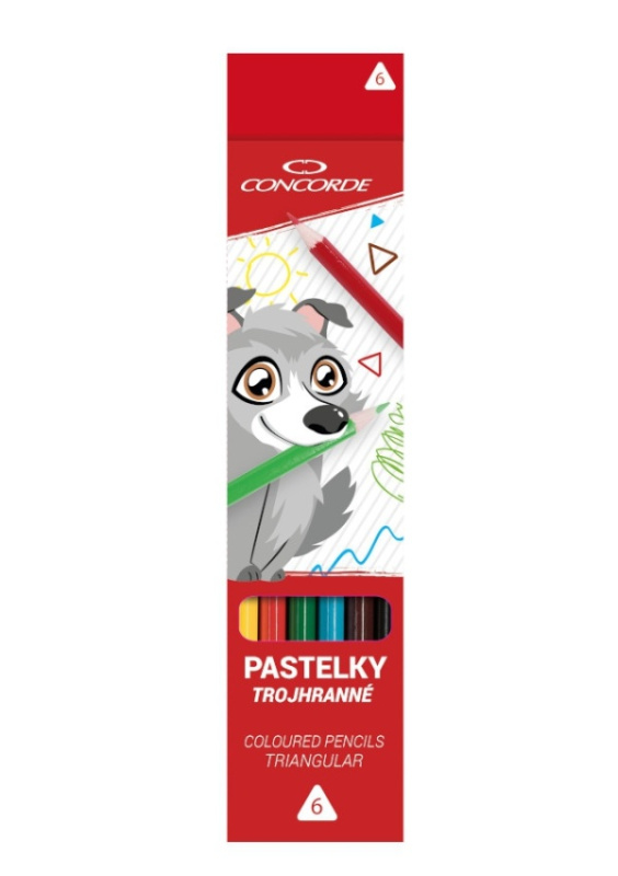 Pastelky Concorde - trojhranné, 6 ks