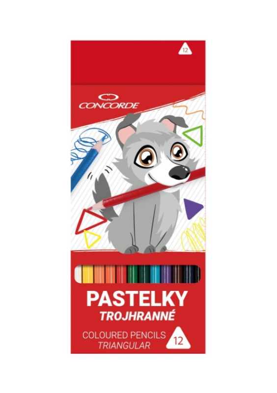 Pastelky Concorde - trojhranné, 12 ks
