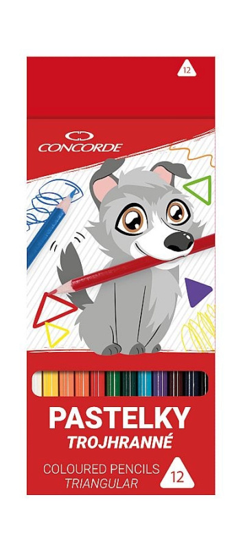 Pastelky Concorde - trojhranné, 12 ks