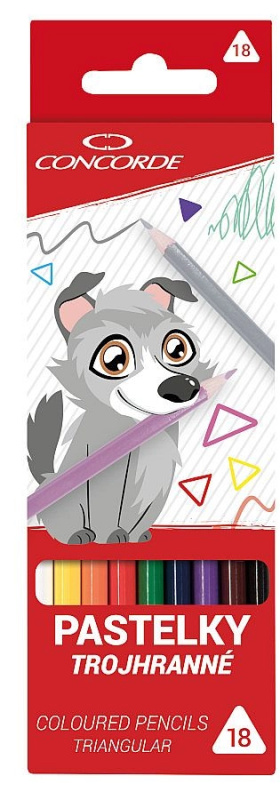 Pastelky CONCORDE trojhranné 18 ks CONCORDE