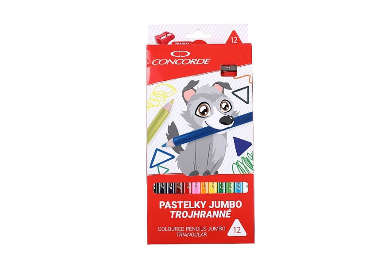 Pastelky CONCORDE Jumbo trojhranné 12 ks CONCORDE