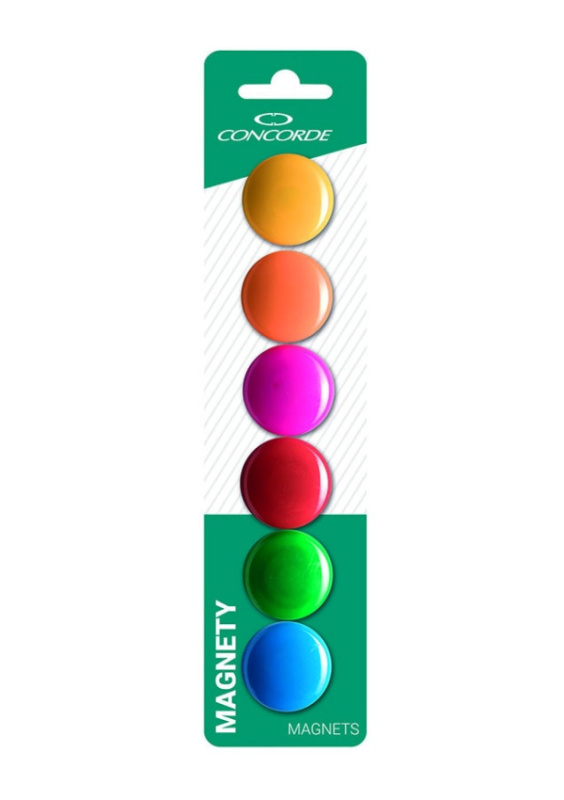 Magnety CONCORDE barevné 30mm, 6 ks, blistr CONCORDE