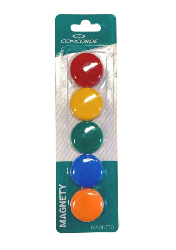 Magnety CONCORDE barevné 35mm, 5 ks, blistr CONCORDE