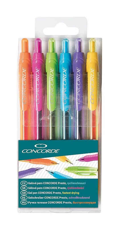 Gelové pero CONCORDE Presto, sada 6ks CONCORDE