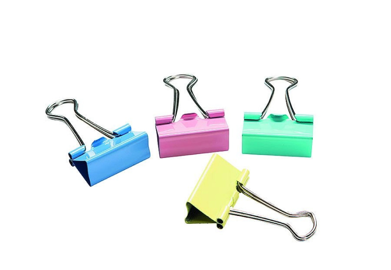 Binder klipy CONCORDE 25mm, dóza 48ks, barevné CONCORDE