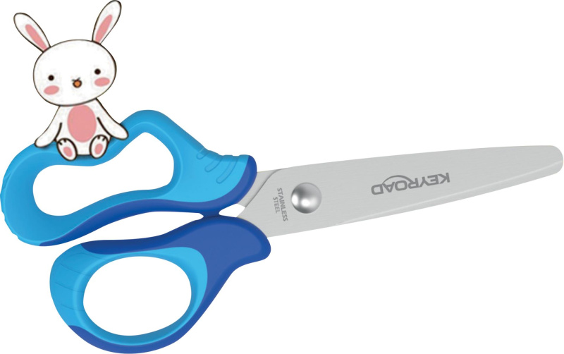 Dětské nůžky KEYROAD Soft - 12,5cm, blistr, modré